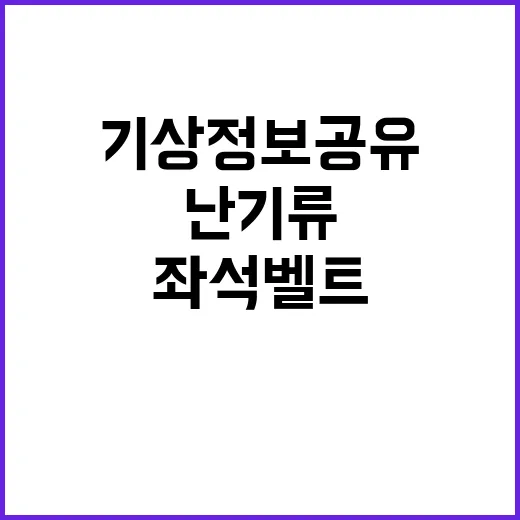 난기류 증가…기상정보 공유와 좌석벨트 착용 필수!