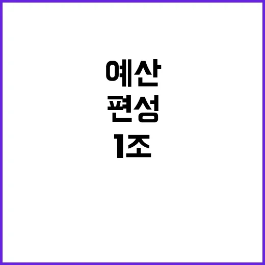 예산 1조 편성 감…