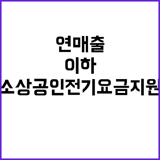 소상공인 전기요금 지원 연 매출 1억 이하!