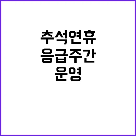 ‘추석 연휴’ 응급…