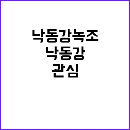 낙동강 녹조 관심 단계 해제 소식 공개!