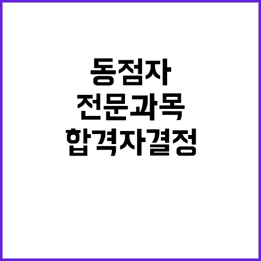 전문과목 점수 동점…