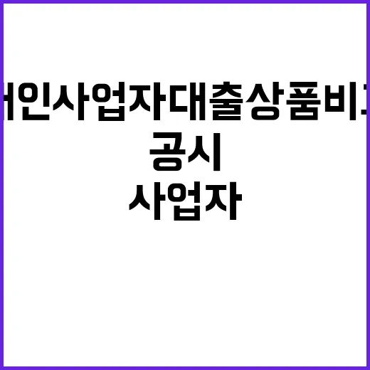 개인사업자 대출상품…