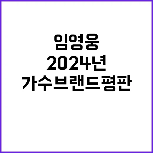 임영웅 2024년 가수 브랜드 평판 1위 기록!