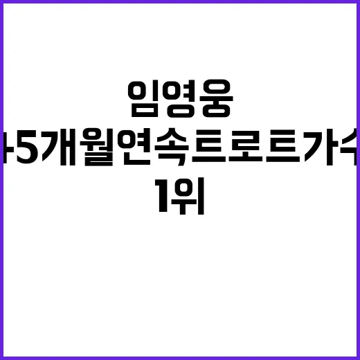 임영웅 45개월 연속 트로트 가수 1위 기록!