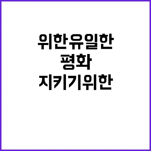 힘 평화 지키기 위한 유일한 길은 이것!