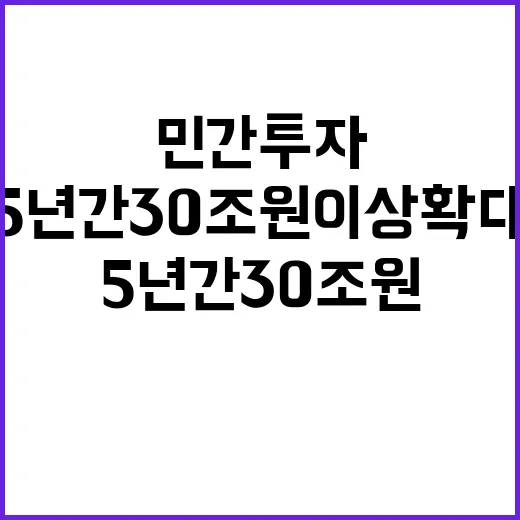 민간투자사업 5년 간 30조 원 이상 확대!