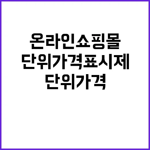 단위가격표시제 온라인 쇼핑몰 변화의 시작인가?