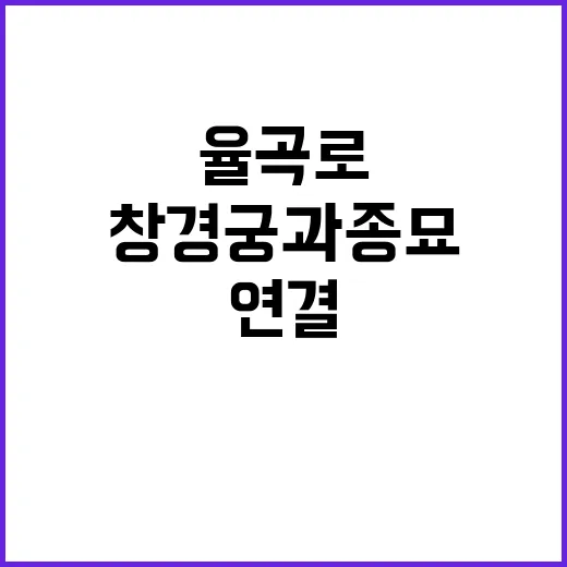 창경궁과 종묘 율곡로로 연결되는 새로운 출입구!