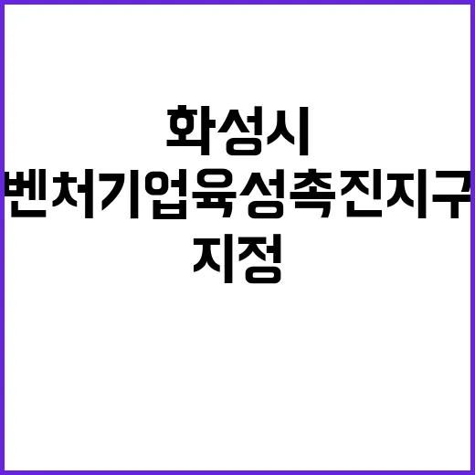 벤처기업육성촉진지구 고양·화성시 신규 지정 소식!