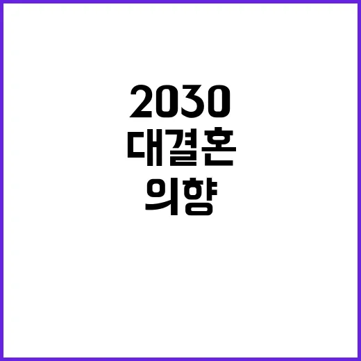 2030대 결혼 의…