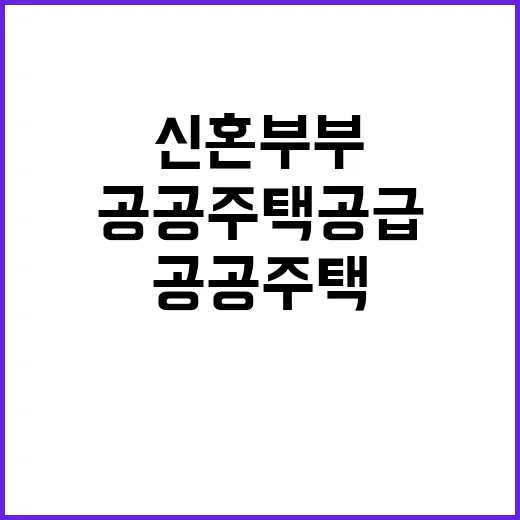 공공주택 공급 신혼…