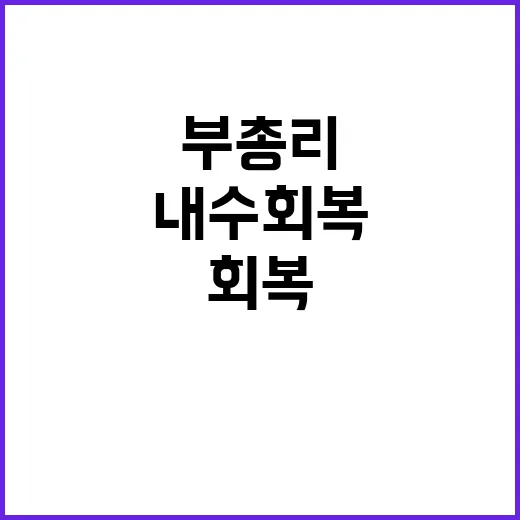 경제부총리 내수회복 방안으로 어려움 극복 예고!