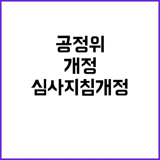 공정위 심사지침 개정 확정되지 않은 사실 드러났다!