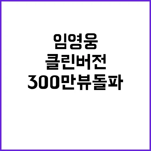 임영웅 클린버전 300만뷰 돌파 소식!