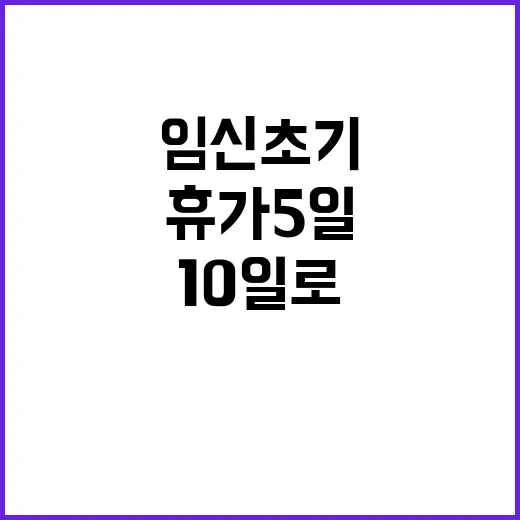 임신초기 휴가 5일…