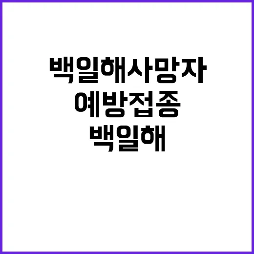 백일해 사망자 예방접종 필수로 강조!