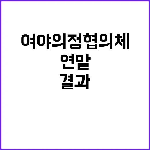 여야의정협의체 연말…