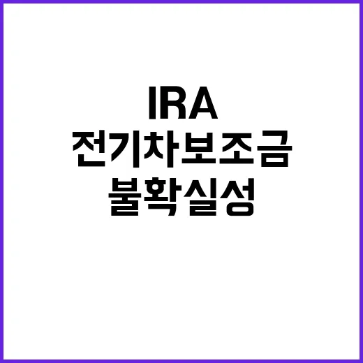 전기차 보조금 미국 IRA 불확실성 해결될까?