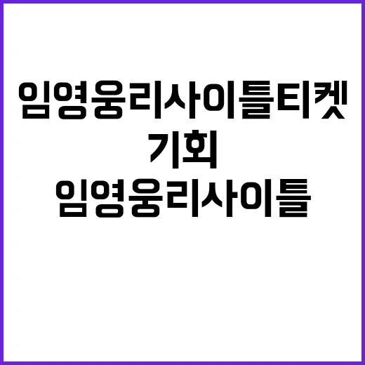 임영웅 리사이틀 티켓 오늘 구매 기회!