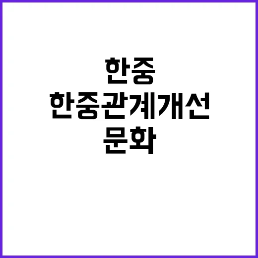 한중 관계 개선 문화를 통한 새로운 기회!