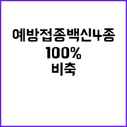 예방접종 백신 4종…