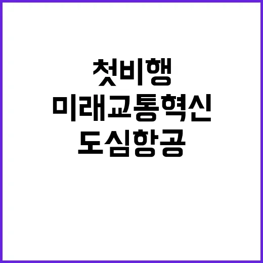 도심항공 첫 비행 한국의 미래 교통혁신 기대!