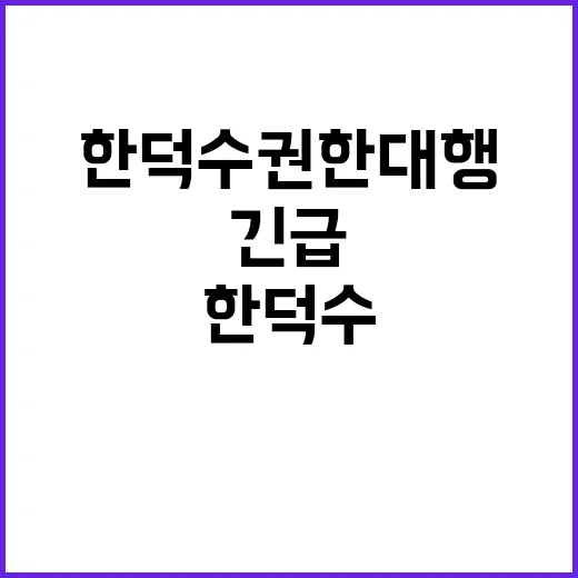 특별재난지역 한덕수 권한대행의 긴급 선포!