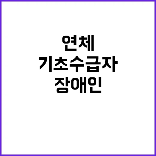 연체 원금 100% 감면 기초수급자와 장애인 지원!