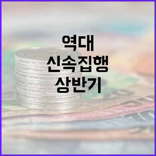 신속집행 상반기 358조원의 역대 최고 성과!