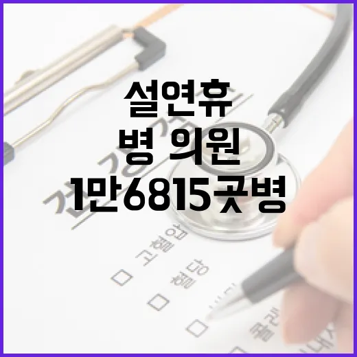 의료서비스 설 연휴 1만 6815곳 병·의원 운영!