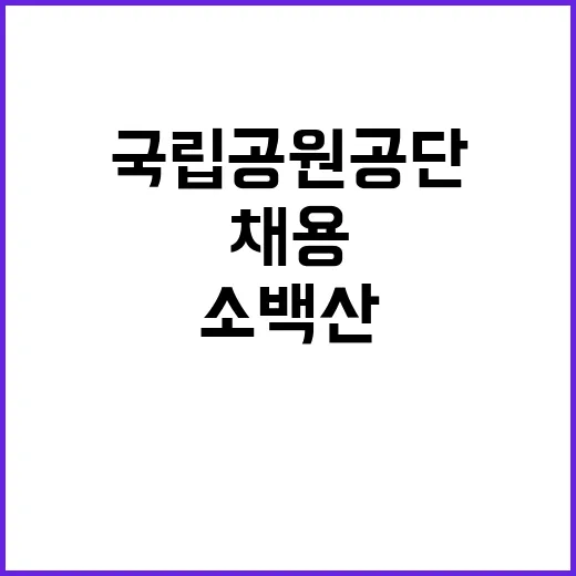 [소백산] 2024년 기간제(한시인력_자원보전) 직원 채용