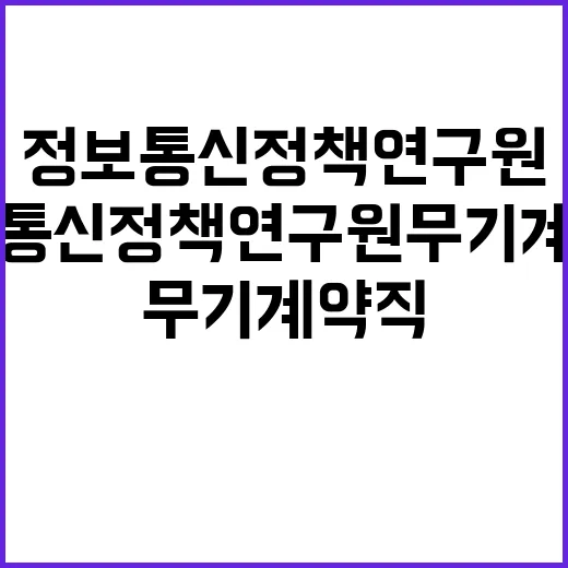 정보통신정책연구원 무기계약직(위촉사무보조원, 환경미화원) 공개경쟁 및 제한경쟁 채용