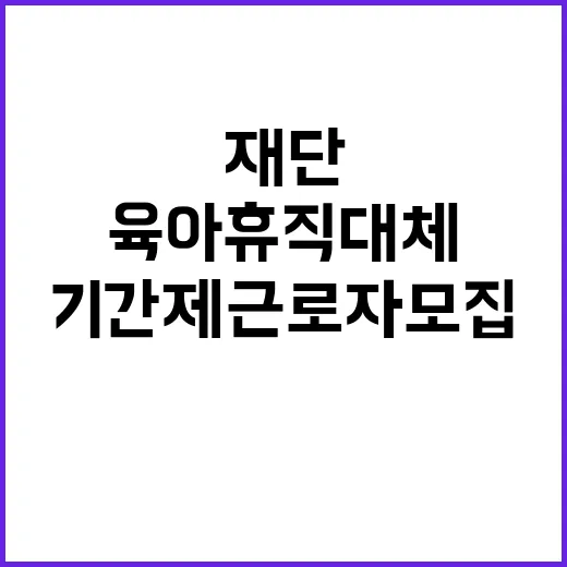 기간제근로자(육아휴직자대체) 채용안내