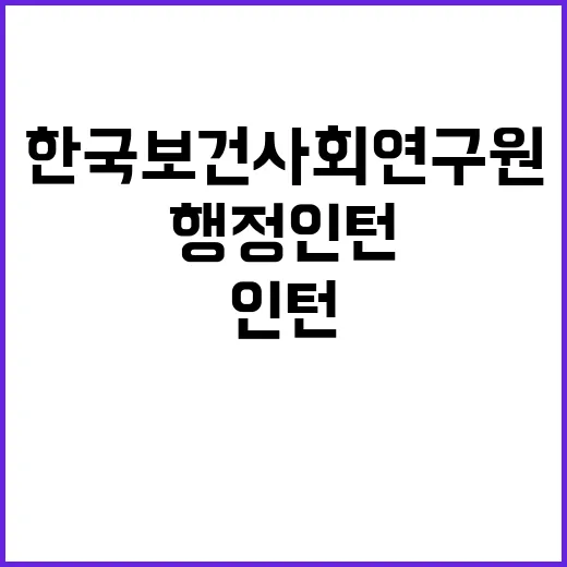 한국보건사회연구원 행정인턴 채용 공고(9차)