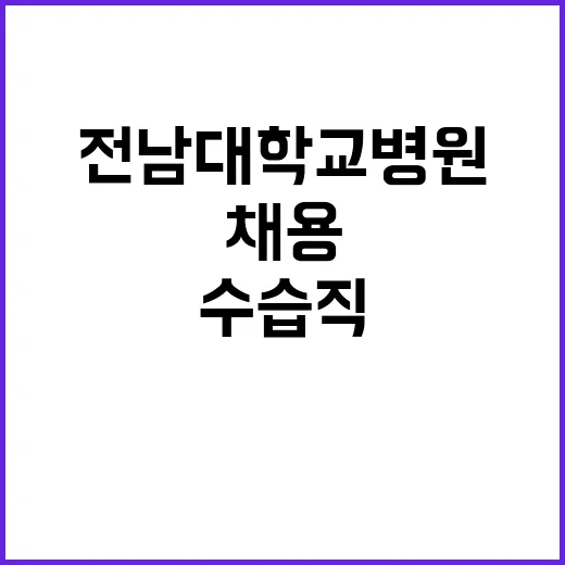 2024년 전남대학교병원 직원(수습직) 공개채용 공고