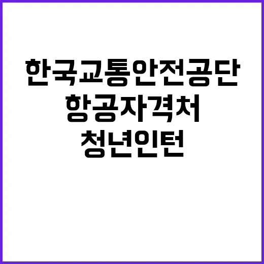 한국교통안전공단 항공자격처 기간제근로자(청년인턴) 채용 공고(통합3차)