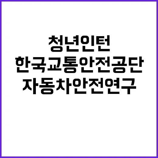 한국교통안전공단 자동차안전연구원 미래차연구처 기간제근로자(청년인턴) 채용 공고(통합3차)