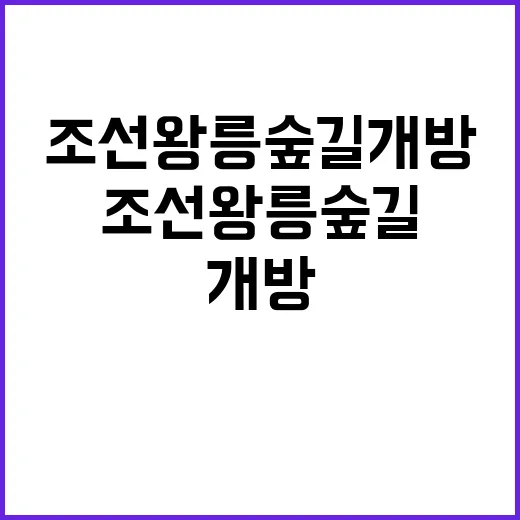 조선왕릉 숲길 개방 자연 속 역사 탐험!