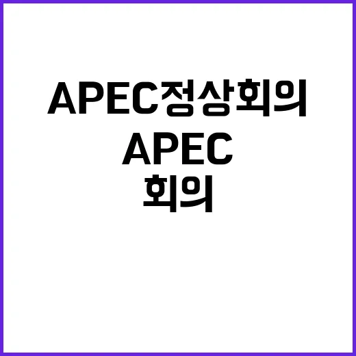 APEC 정상회의 기본계획 의결로 세계가 주목하다!