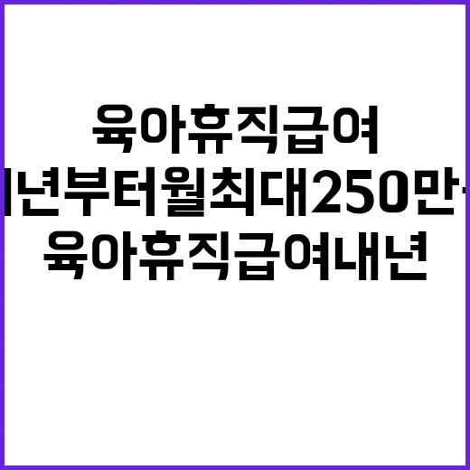 육아휴직급여 내년부터 월 최대 250만원 지원!