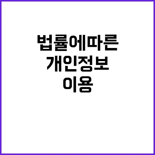 개인정보 이용 법률…