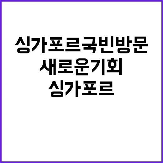 협력 한싱가포르 국빈 방문 새로운 기회가 열리다!