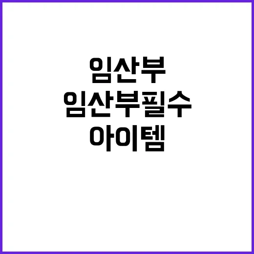 임산부 필수 꼭 챙…