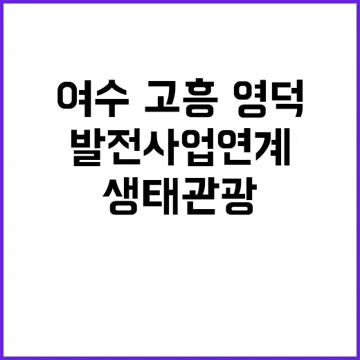 생태관광 여수·고흥·영덕 발전사업 연계 시범사업!