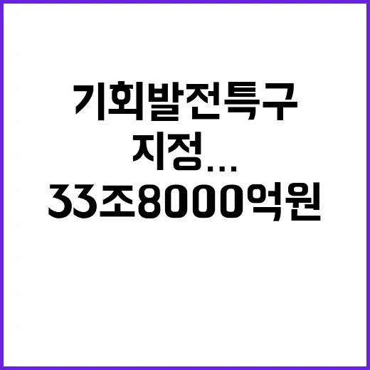 기회발전특구 지정…투자 33조 8000억 원 기대!