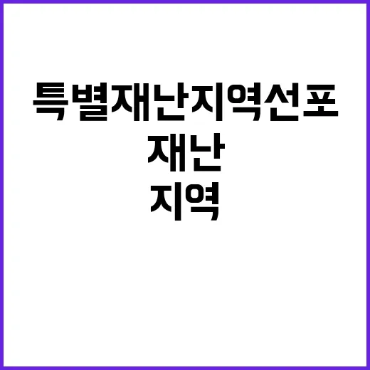 특별재난지역 선포 …