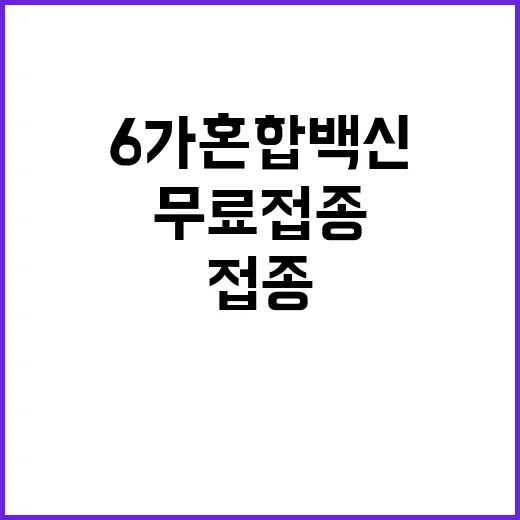 6가 혼합백신 무료…