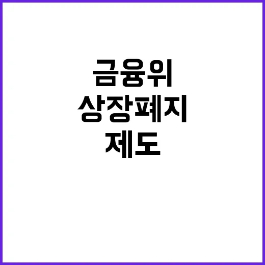 상장폐지 제도 금융…