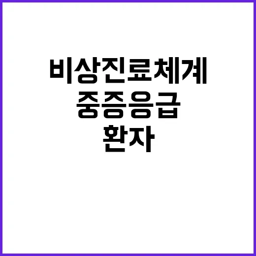 겨울철 비상진료체계 중증 응급환자 대응 완벽하게!